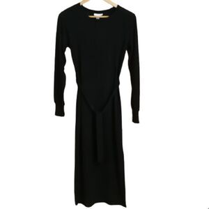 𝅺TOPSHOP Winter Black Bodycon Stretchy Long Sleeves Maxi Dress Size 4 NWT